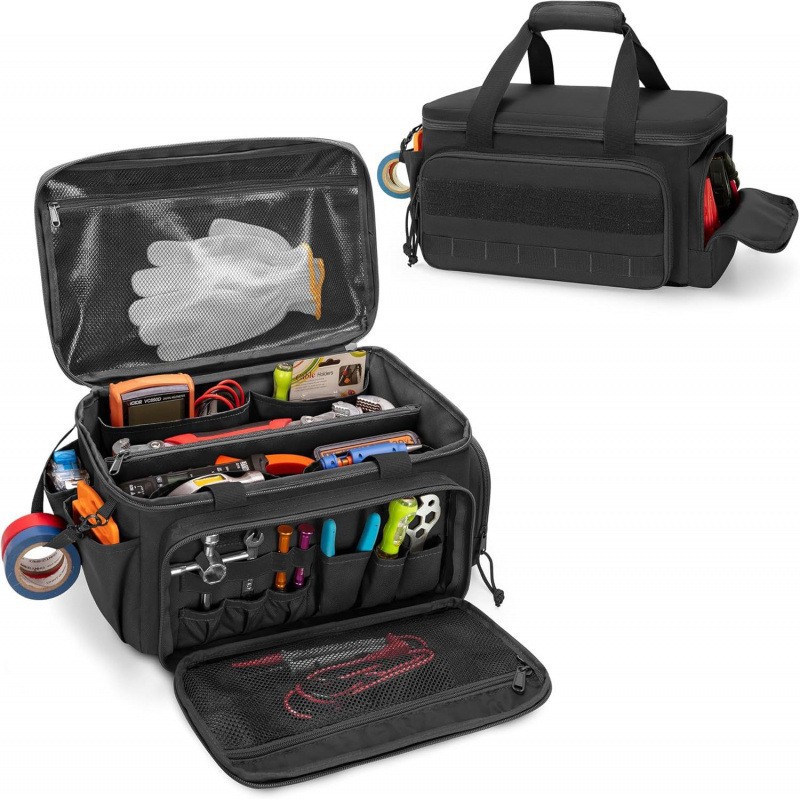 Workshop Tools Storage - กระเป๋าเครื่องมือแบบยุทธวิธีขนาด 14 นิ้ว ฐานกันลื่น อเนกประสงค์ สำหรับช่างซ่อม
