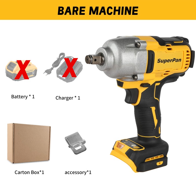 Tools Use In Workshop - ประแจบล็อกไร้สายแรงบิดสูง รุ่นเปล่า (ไม่มีแบตเตอรี่และที่ชาร์จ) แรงบิดขัน 1396 นิวตันเมตร