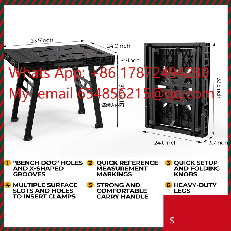 โต๊ะทำงานพับได้แบบพกพา ติดตั้ง - Workbench Portable Fold บทวิจารณ์และราคา