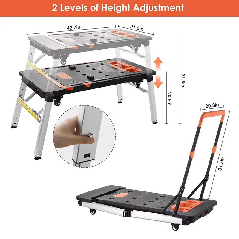 รถเข็นอเนกประสงค์พับได้ 7-in-1 - Workbench Portable Fold บทวิจารณ์และราคา