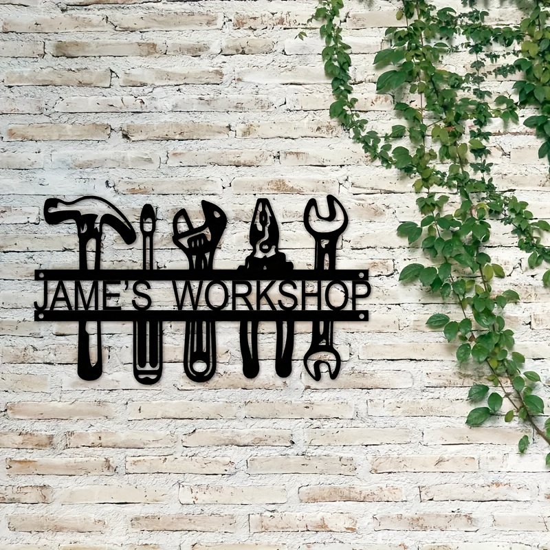ป้ายโลหะตกแต่งผนังสไตล์อินดัสเ - Workshop Tools Name บทวิจารณ์และราคา