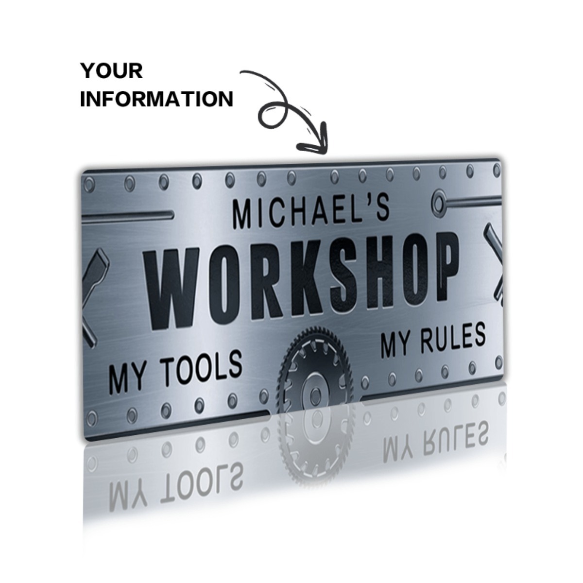 ป้ายอะลูมิเนียมงานฝีมือสลักชื่ - Workshop Tools Name บทวิจารณ์และราคา