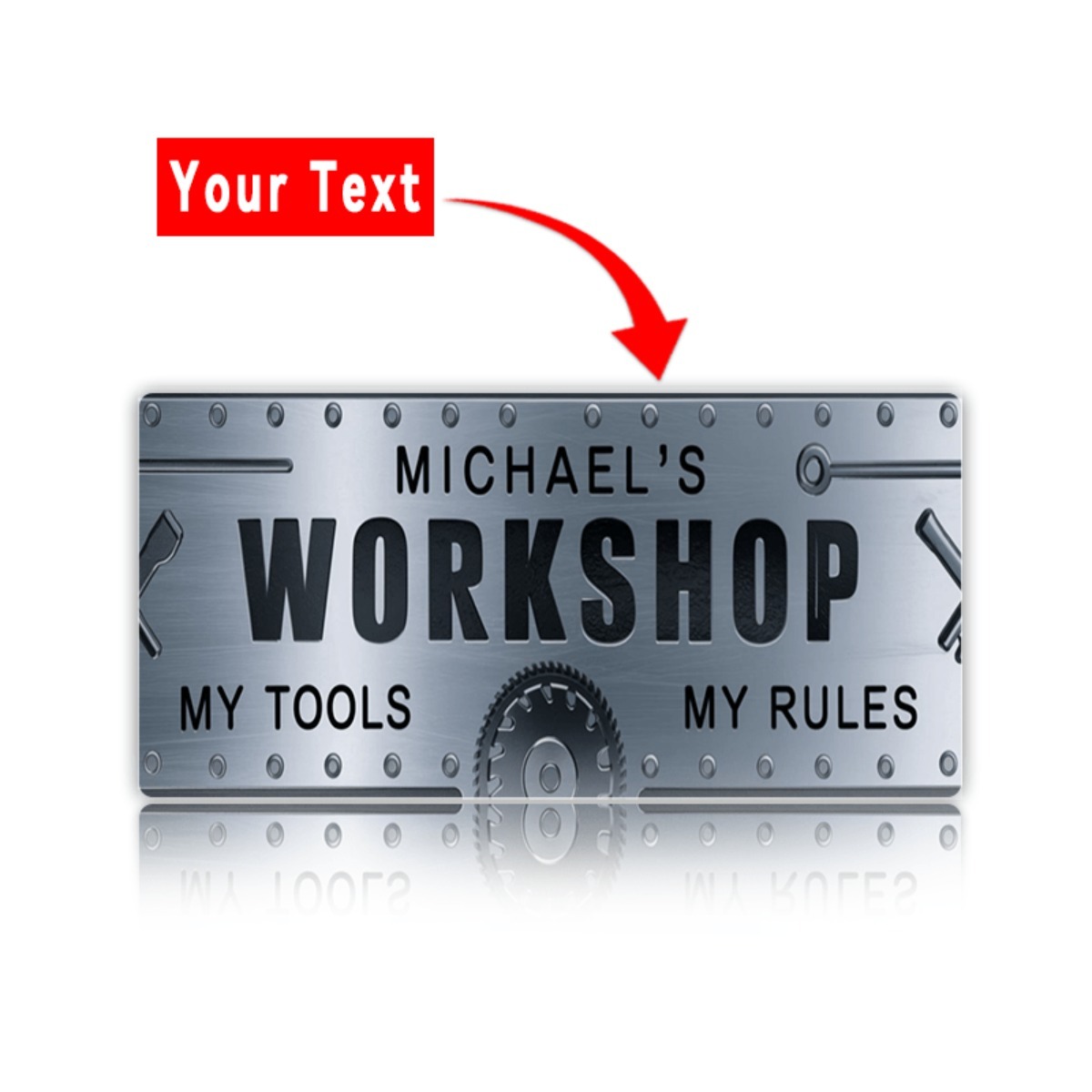 ป้ายอะลูมิเนียมงานฝีมือสลักชื่ - Workshop Tools Name บทวิจารณ์และราคา