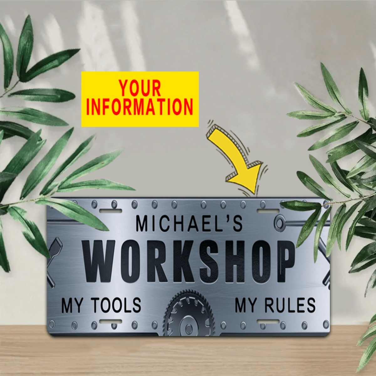 ป้ายอะลูมิเนียมงานฝีมือสลักชื่ - Workshop Tools Name บทวิจารณ์และราคา