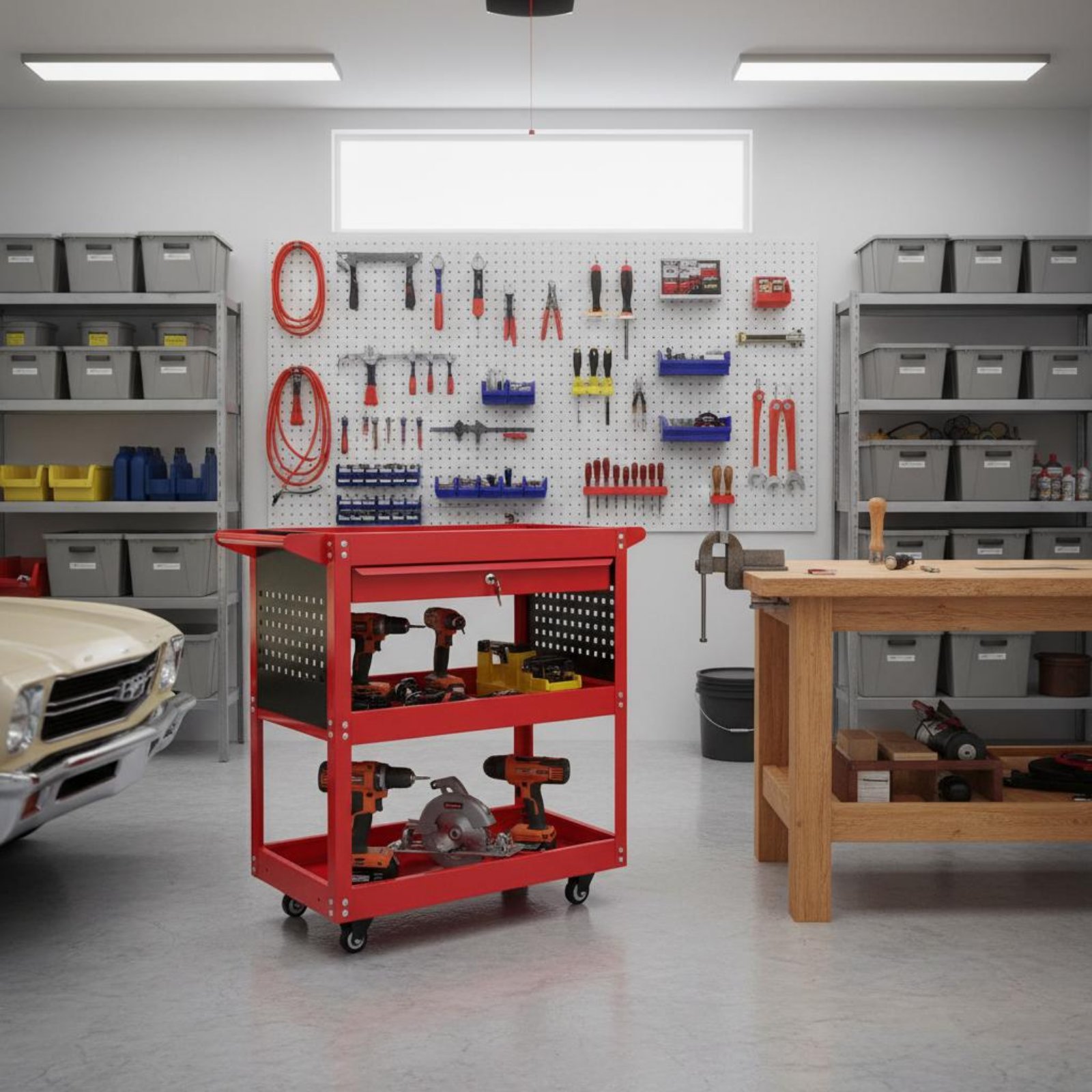 รถเข็นเครื่องมือ 3 ชั้น แผ่นเห - Tools For Garage Workshop บทวิจารณ์และราคา