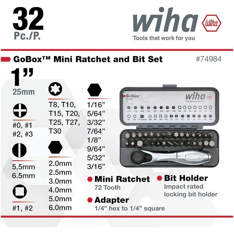 WIHA 74984 ชุดดอกสว่านโกบ็อกซ์ - Tools Vn บทวิจารณ์และราคา