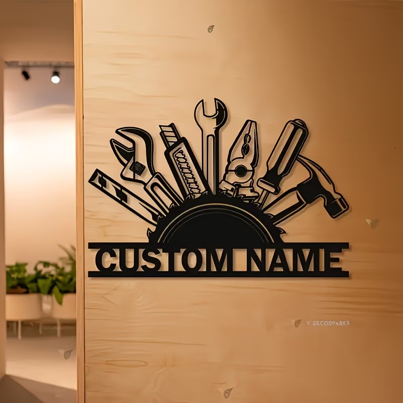 งานศิลปะติดผนังโลหะรูปเครื่องม - Workshop Tools Name บทวิจารณ์และราคา